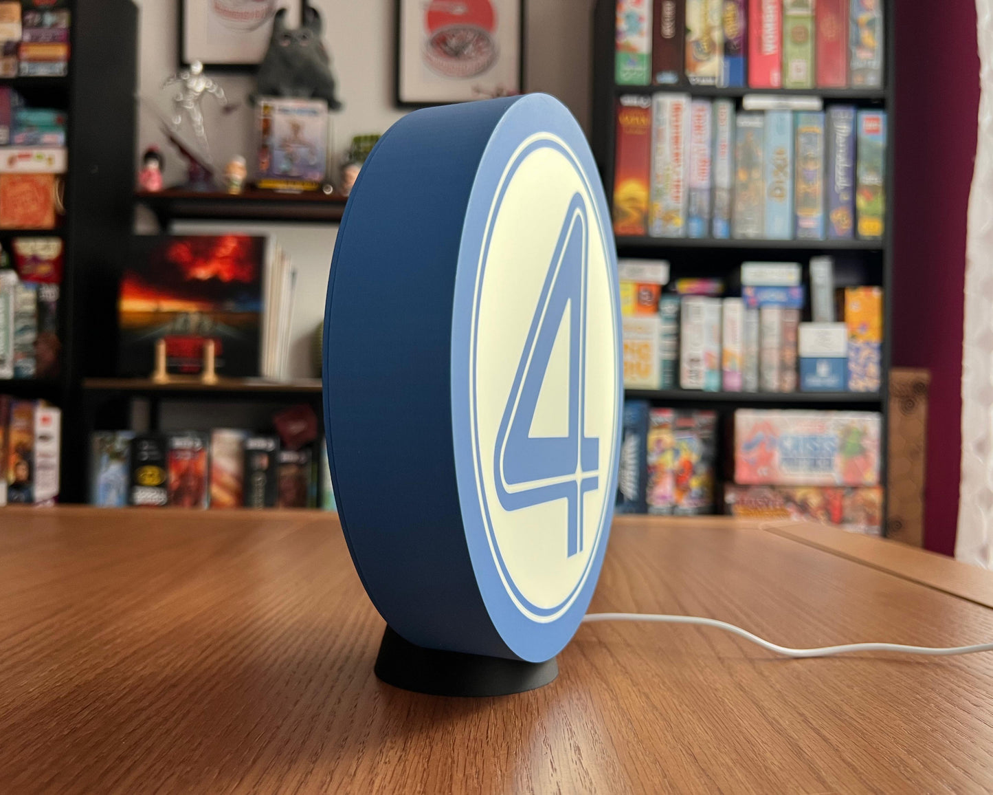 caja luz cuatro fantasticos iluminacion led superheroes lampara friki lateral