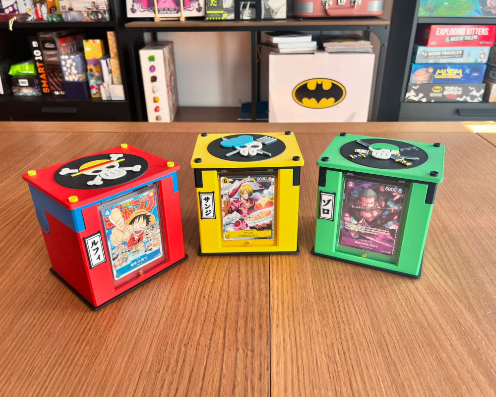 Cajas cartas TCG one piece impresas 3d personalizadas mecanicas commander lider coleccion
