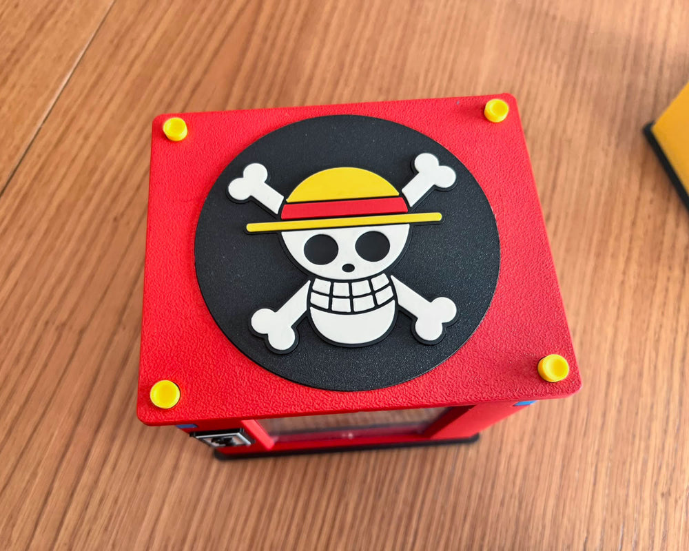 Cajas cartas TCG one piece impresas 3d personalizadas mecanicas commander lider luffy logo