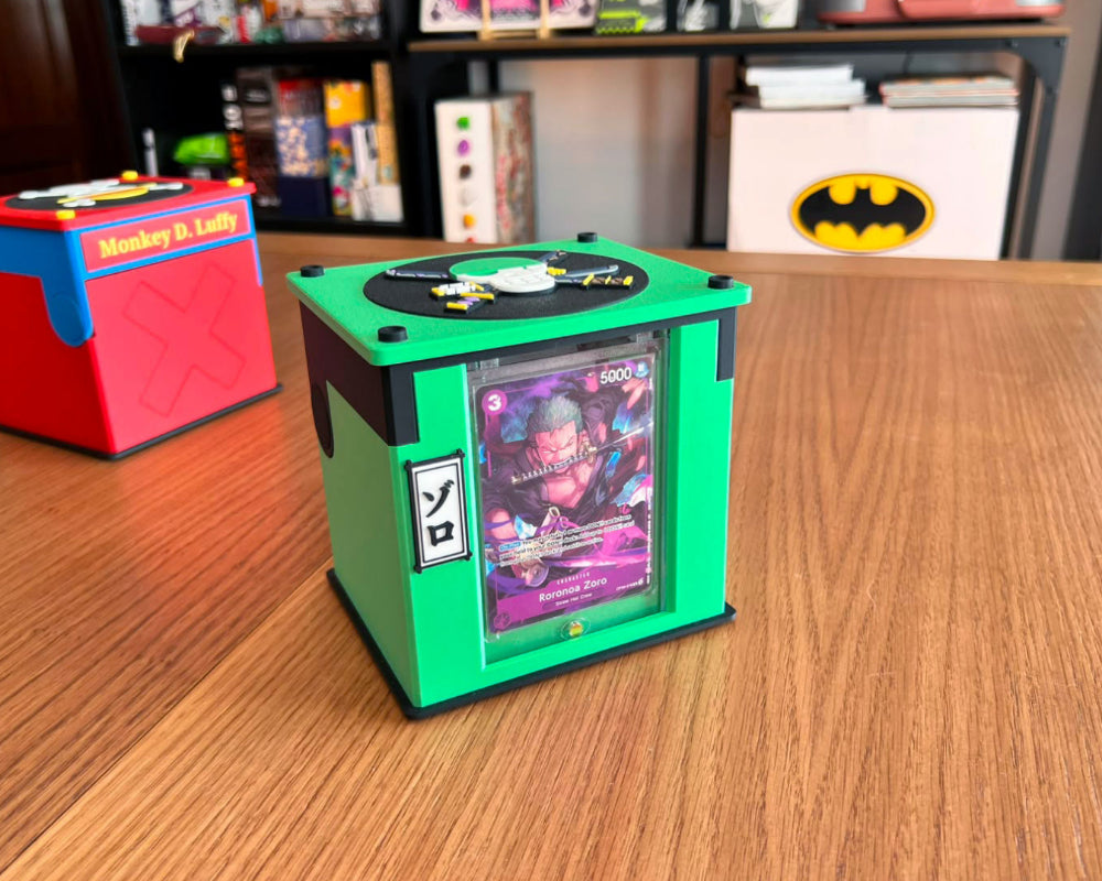Cajas cartas TCG one piece impresas 3d personalizadas mecanicas commander lider zoro