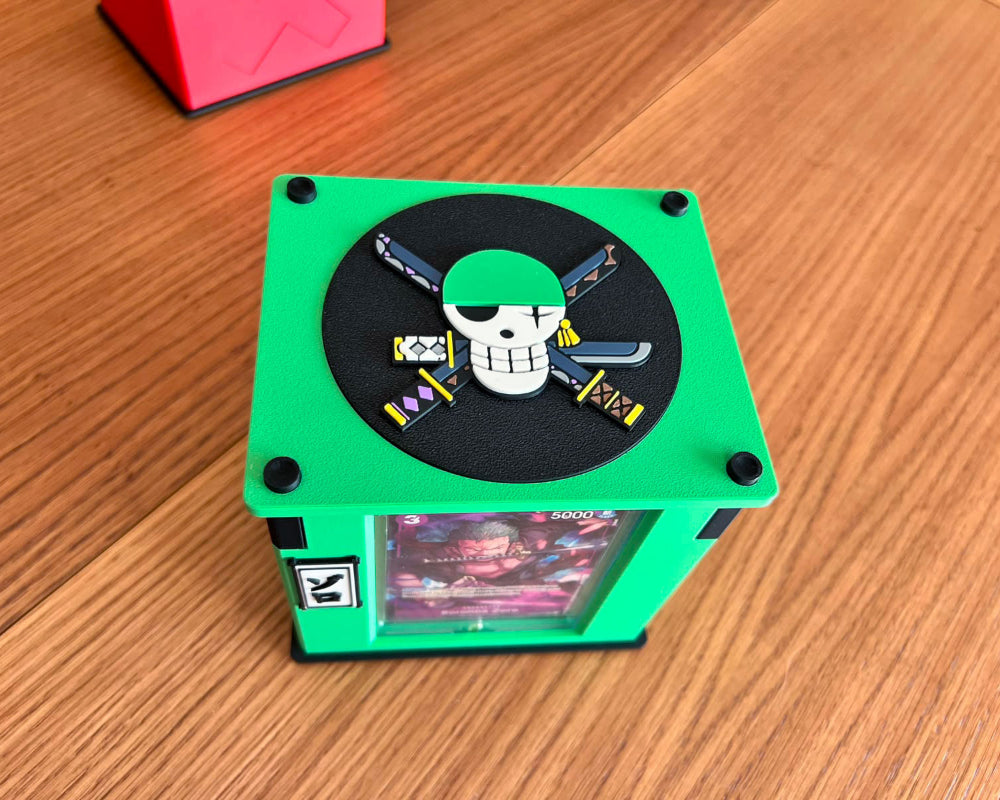 Cajas cartas TCG one piece impresas 3d personalizadas mecanicas commander lider zoro logo