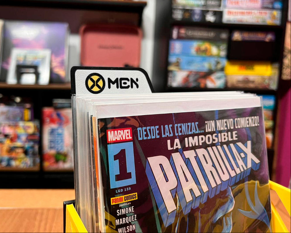 Separadores xmen comics cajas logo moderno hickman muestra