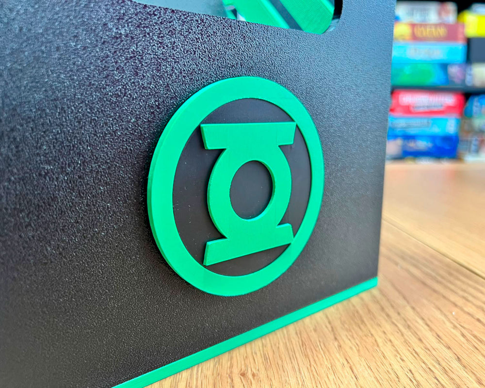 caja comics green lantern dc detalle iman logo