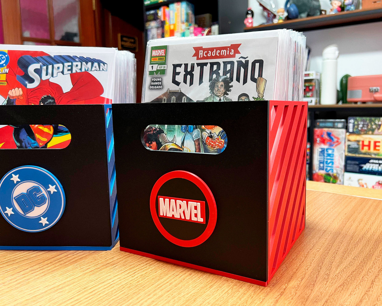 cajas almacenar cómics marvel dc colección detalle marvel ucm