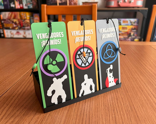 marcapáginas vengadores Marvel impresión 3D coleccionable cómics superhéroes lectura