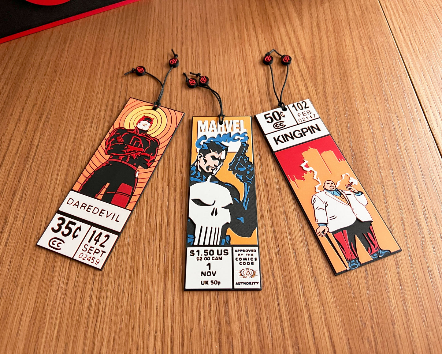 marcapaginas daredevil punisher kingpin colección marvel cornerbox cómics juntos