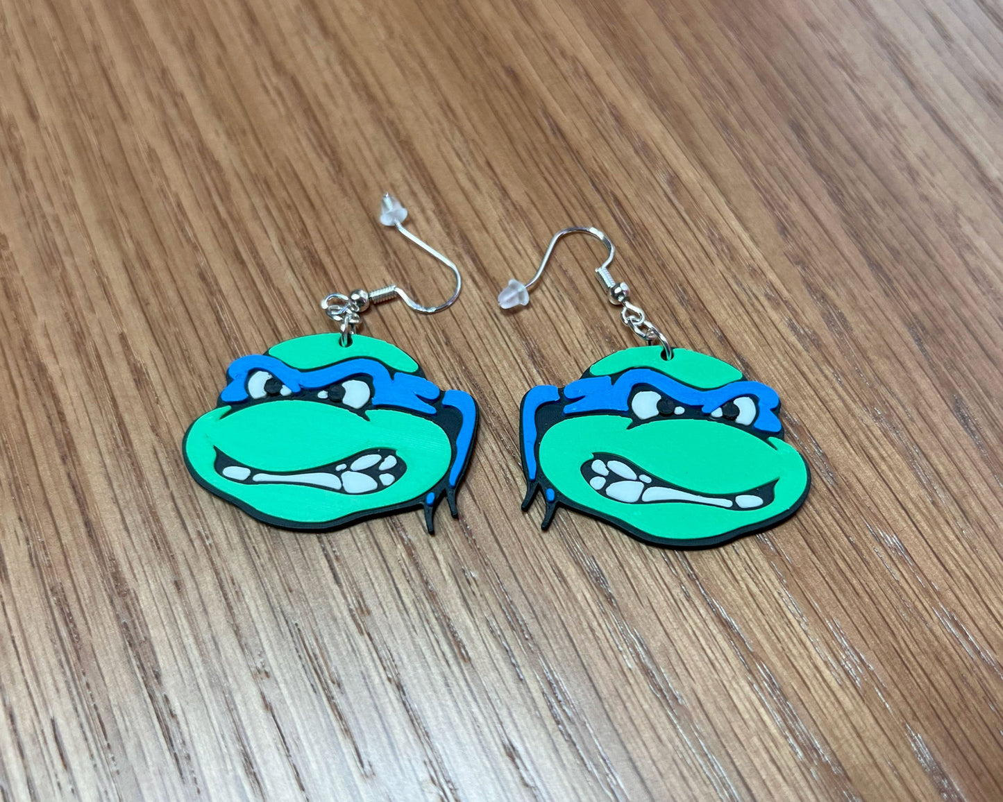 pendientes aretes tortugas ninja Leonardo