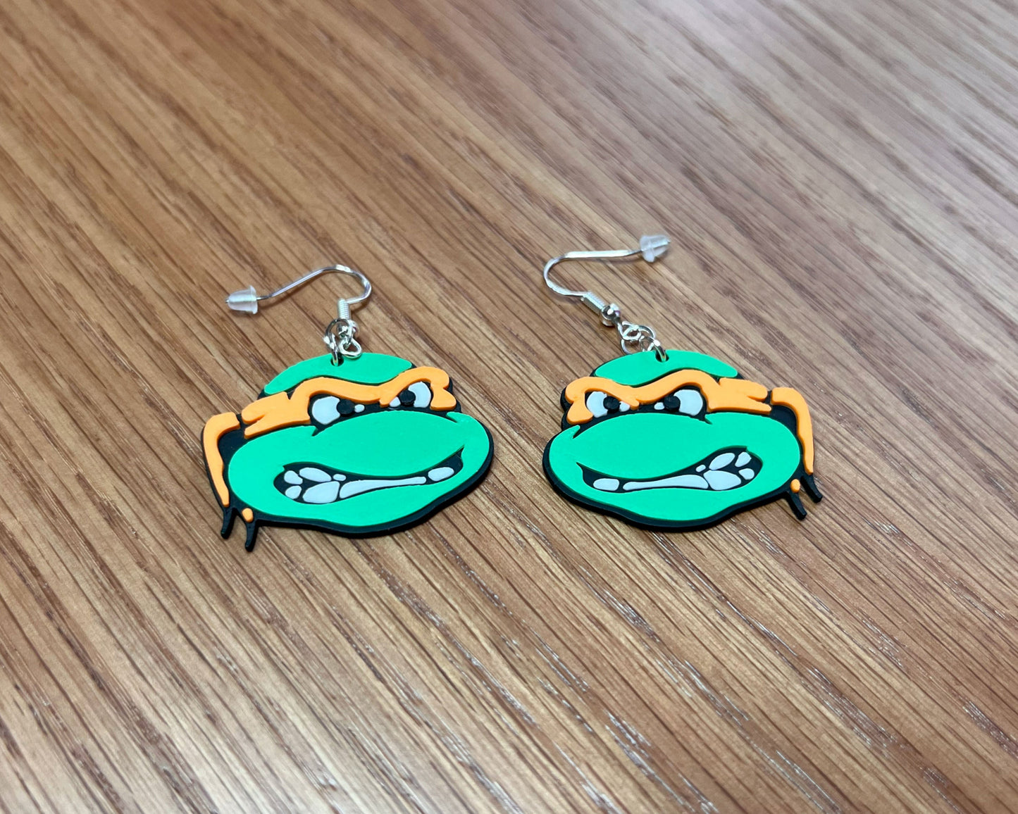 pendientes aretes tortugas ninja Michelangelo