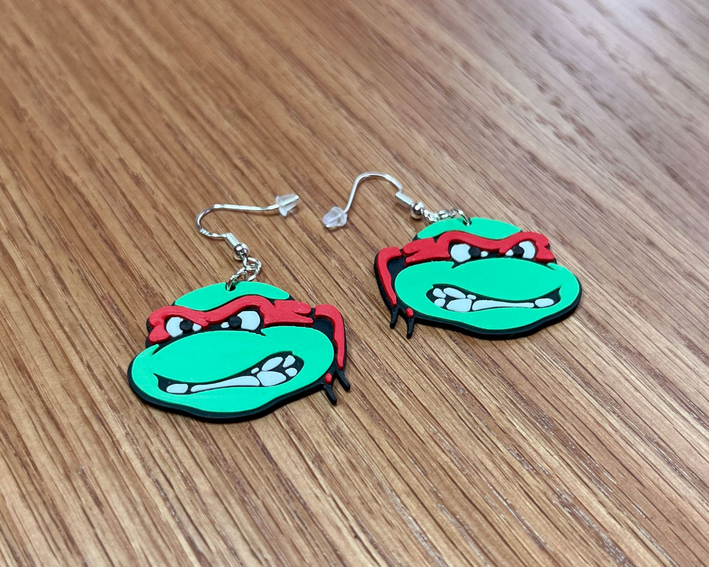 pendientes aretes tortugas ninja Raphael