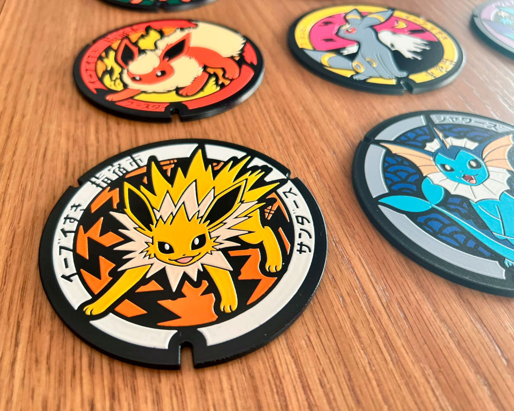 posavasos alcantarillas japon pokemon modelos eevvee evoluciones todos jolteon