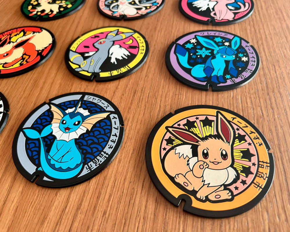 posavasos alcantarillas japon pokemon modelos eevvee evoluciones todos jolteon muestra