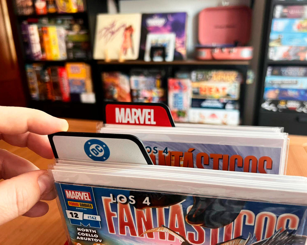separadores cómics marvel dc colección muestra funcionamiento