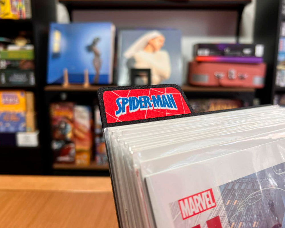 separadores comics almacenaje cajas marvel ucm spiderman