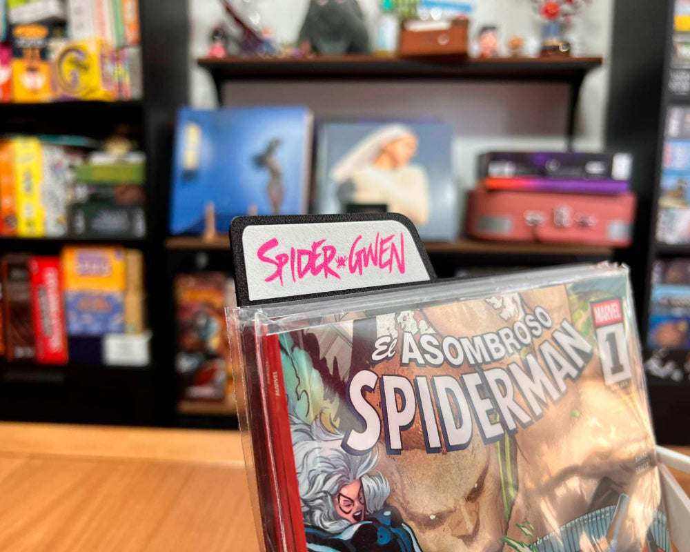 separadores comics almacenaje cajas marvel ucm spiderman spidergwen